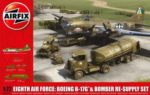 Airfix 1/72 Boeing B-17G And WWII USAAF 8th Air Force Re-Supply Set Kit