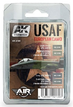 AK Interactive 	Air Series: USAF European Camo Acrylic Paint Set (4 Colors) 17ml Bottles