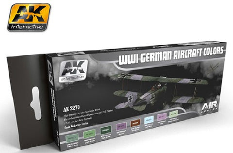 AK Interactive Air Series: WWI German Aircraft Colors Acrylic Paint Set (8 Colors) 17ml Bottles