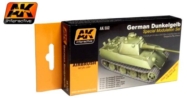 AK Interactive German Dark Yellow Modulation Acrylic Paint Set (6 Colors) 17ml Bottles