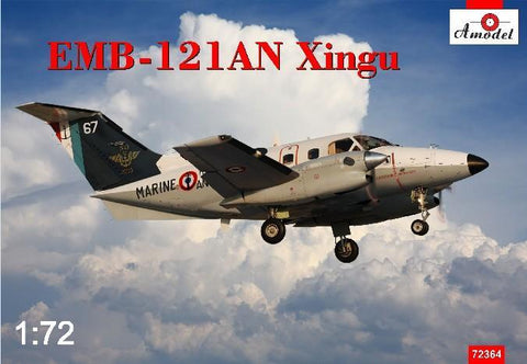 A Model From Russia 1/72 EMB121AN Xingu French Navy Twin-Turboprop Aircraft Kit