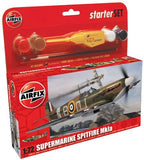 Airfix Aircraft 1/72 Spitfire Mk Ia Fighter Small Starter Set w/Paint & Glue Kit