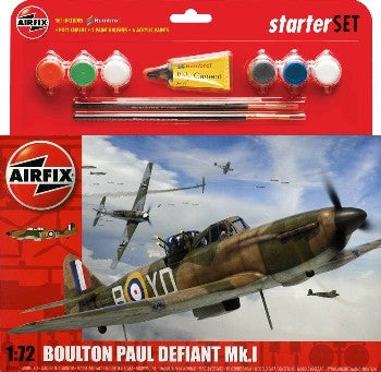Airfix Aircraft 1/72 Boulton Paul Defiant Mk I Aircraft Starter Set w/Paint & Glue Kit