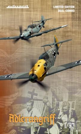 Eduard Aircraft 1/72 WWII Bf109E Adlerangriff German Fighter Dual Combo Ltd Edition Kit