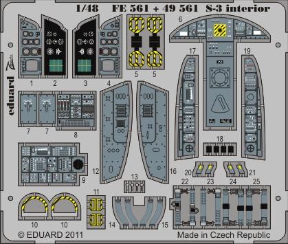 Eduard Details 1/48 Aircraft - S3 Interior for ITA (Painted Self Adhesive)