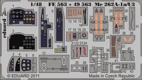 Eduard Details 1/48 Aircraft - Me262A1a/U3 for HBO (Painted Self Adhesive)