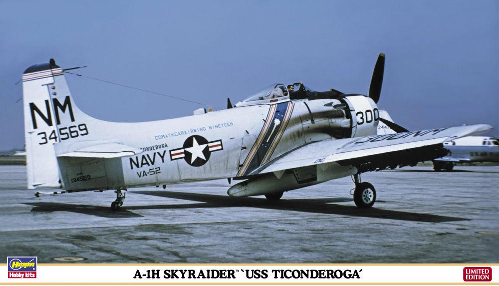 Hasegawa Aircraft 1/72 A1H Skyraider USS Ticonderoga USN Carrier Attacker Ltd. Edition Kit