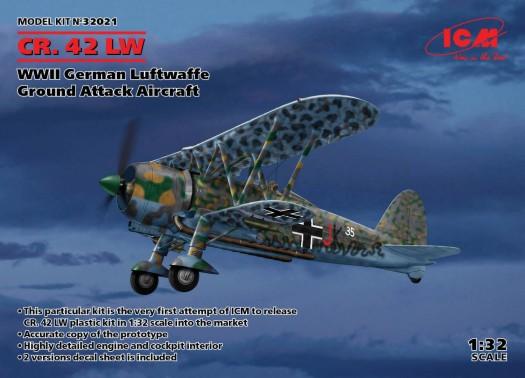 ICM 1/32 WWII German Luftwaffe CR42 LW Ground Attack Aircraft (New Tool) Kit