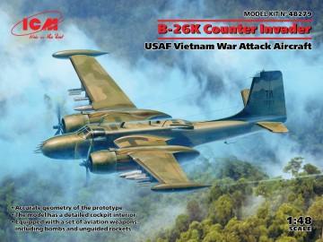 ICM Aircraft 1/48 B26K Counter Invader USAF Attack Aircraft Vietnam War Kit