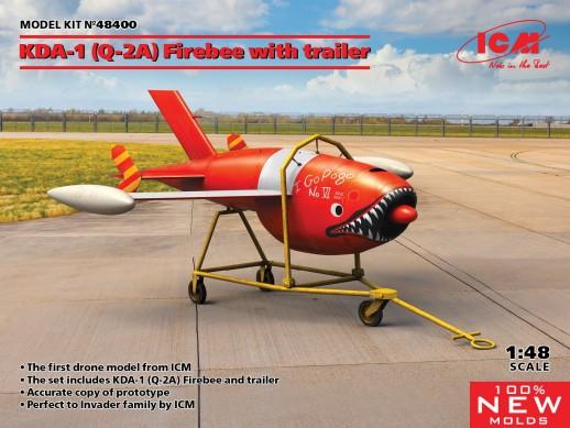 ICM Aircraft 1/48 KDA1 Q2A Firebee Drone w/Trailer (New Tool Kit