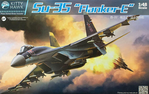 Kitty Hawk 1/48 Su35 Flanker E Russian Fighter Kit (New Tool)
