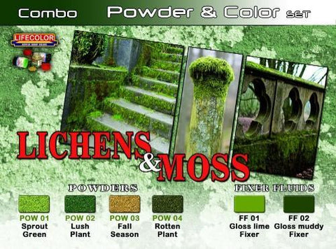 Lifecolor Acrylic Lichens & Moss Powder & Color Acrylic Set