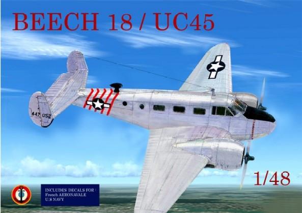 Mach-2 Aircraft 1/48 Beechcraft 18/UC45 Twin-Engine Aircraft Kit