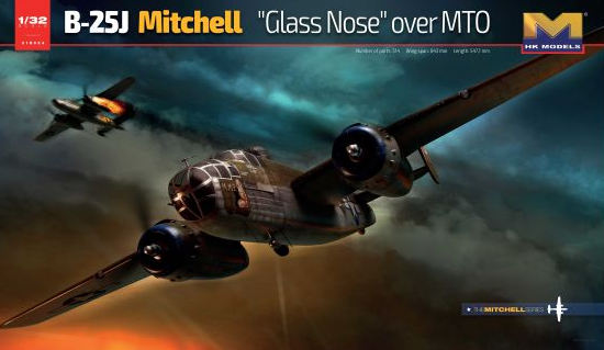 HK Models 1/32 B25J Mitchell Glass Nose Version Bomber over MTO Kit