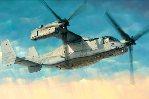 This is an image of the Hobby Boss Aircraft 1/48 MV-22 Osprey Kit