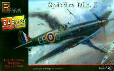 Pegasus Hobbies Aircraft 1/48 Spitfire Mk I RAF Fighter Snap Kit