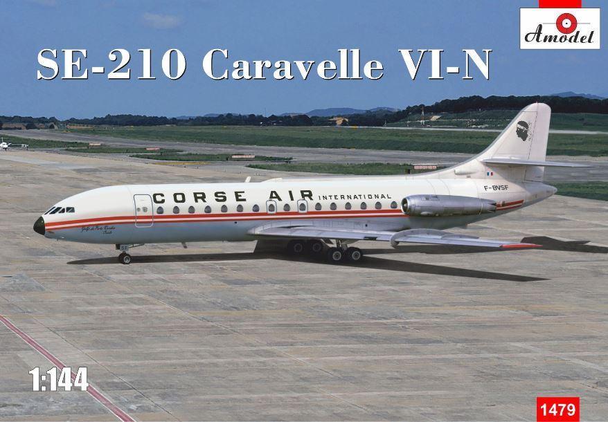 A Model 1/144 SE210 Caravelle VI-N Corse Air International Commercial Airliner Kit