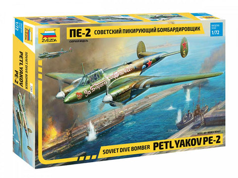 Zvezda Aircraft 1/72 Soviet Petlyakov Pe2 Bomber (New Tool) Kit