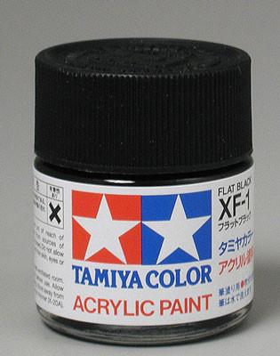 Tamiya Acrylic XF1 Flat Black 23 ml Bottle
