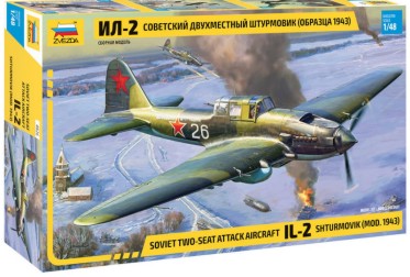 Zvezda 1/48 IL2 Stormovik Mod 1943 2-Seater Attack Aircraft Kit