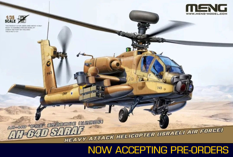 Meng 1/35 AH64D Saraf Israeli AF Heavy Attack Helicopter Kit